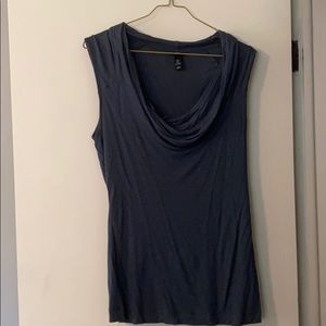 H & M blue cowl neck shirt